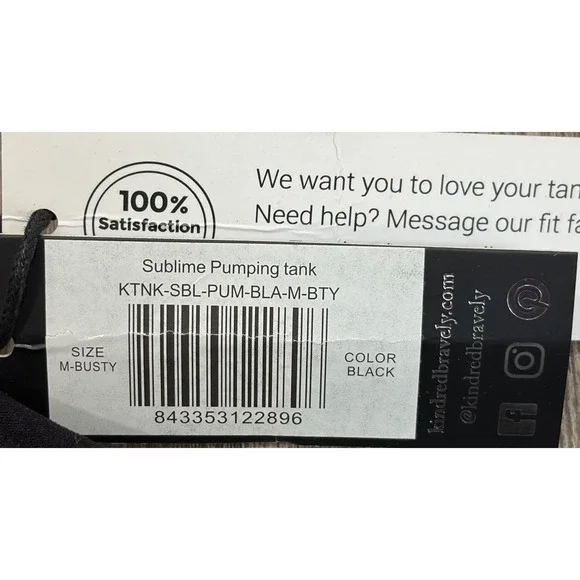 NEW Kindred Bravely Handsfree Sublime Pumping Tank Easy Clip Black Medium Busty - Picture 3 of 5